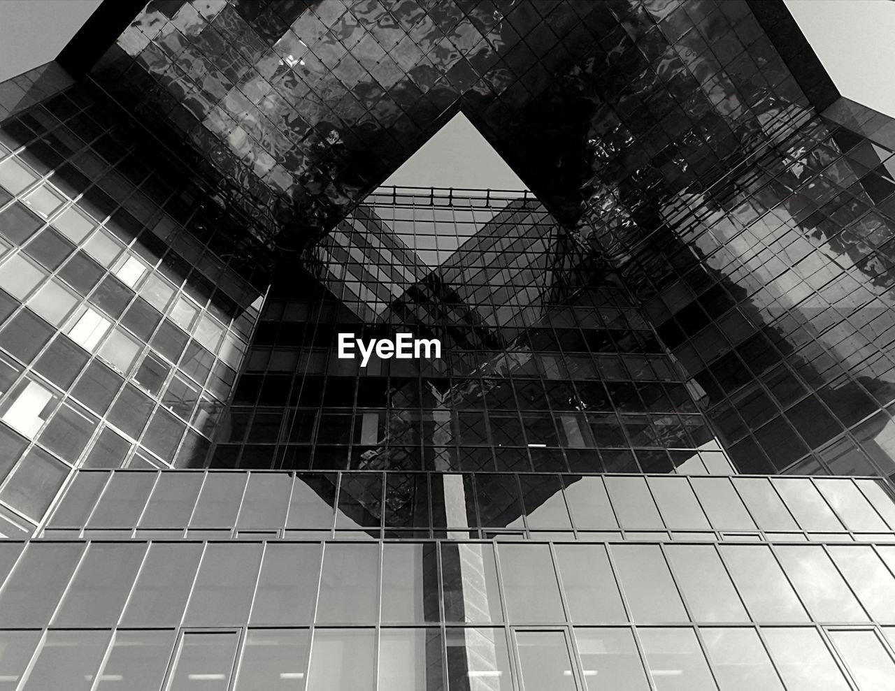 Low angle view of modern building in city
