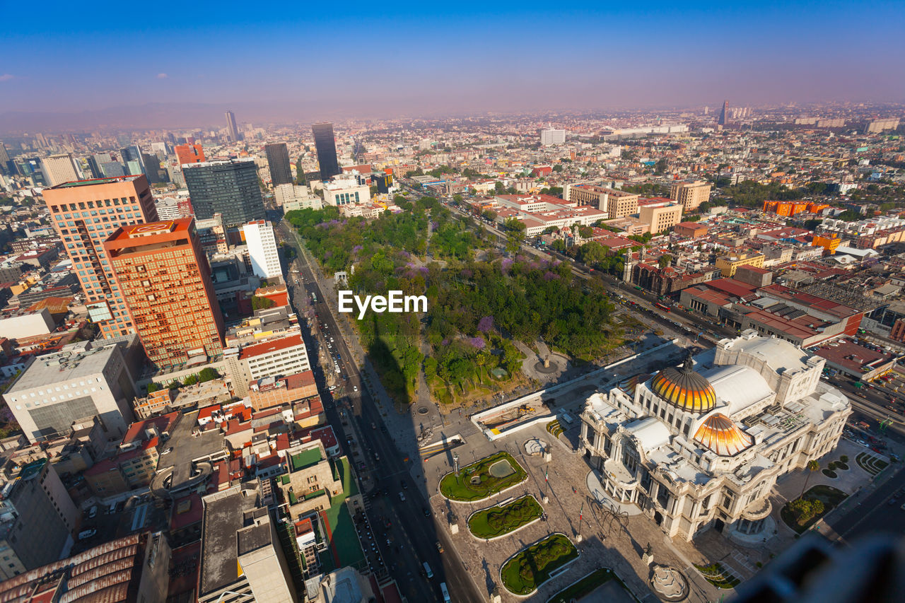 HIGH ANGLE VIEW OF CITY BUILDINGS