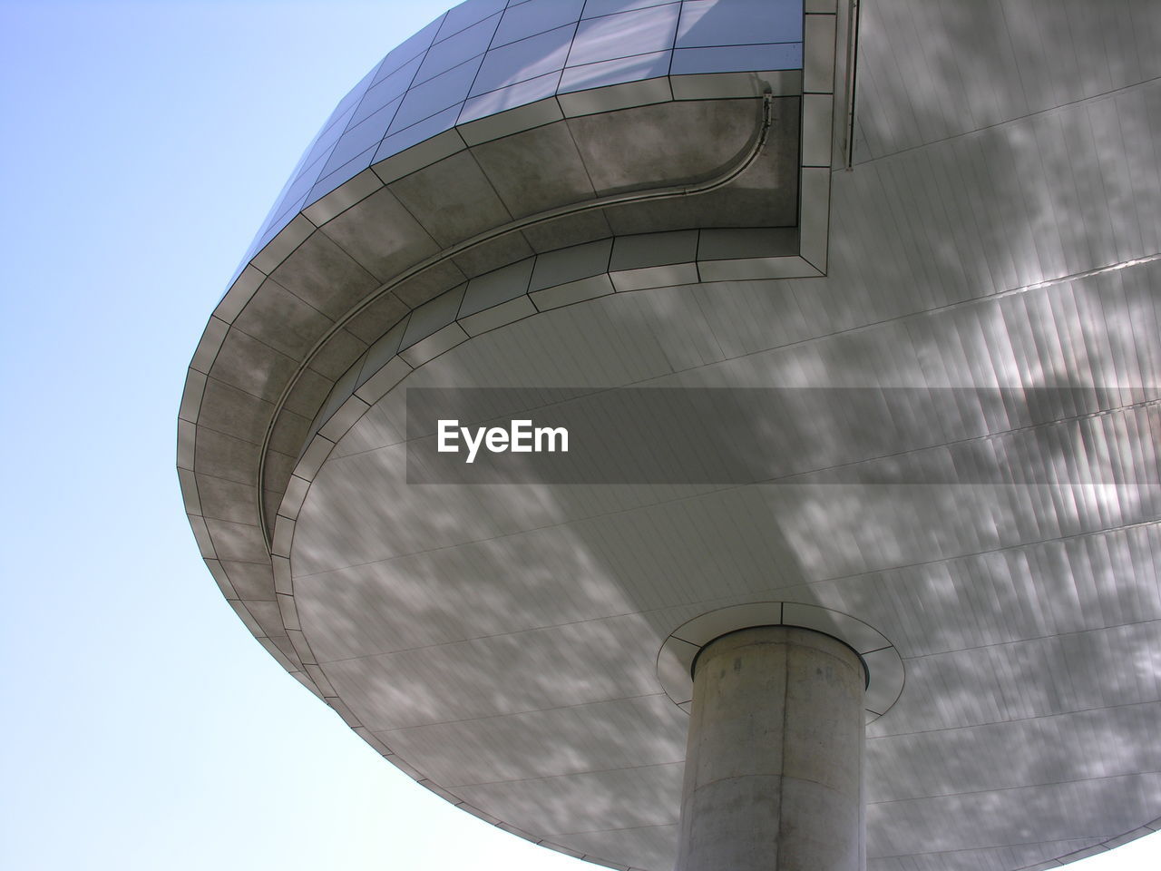 Low angle view of water tower against clear sky