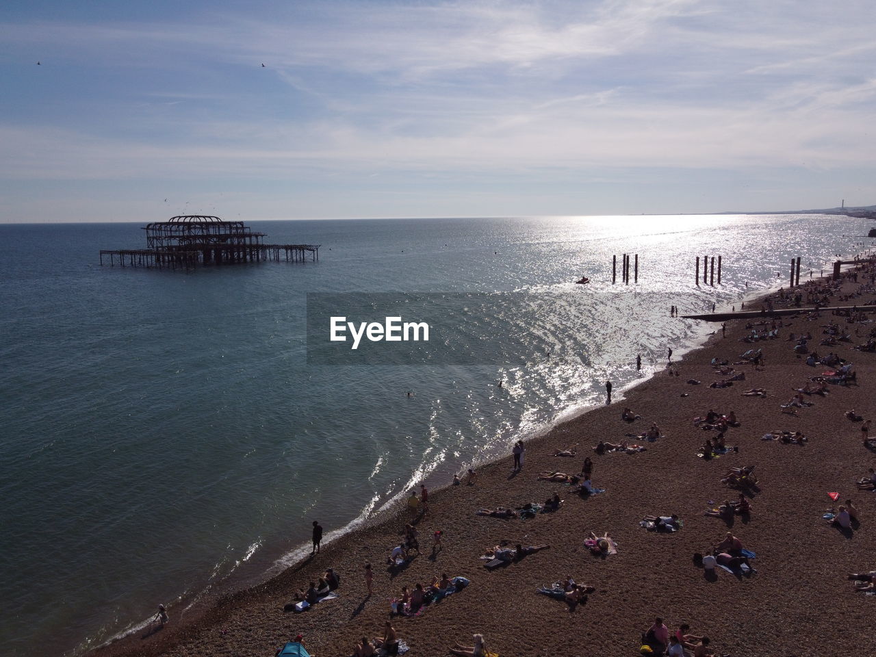PEOPLE ON BEACH AGAINST SKY
