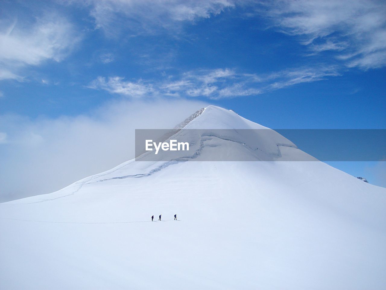 Scenic view of mountain peak against sky