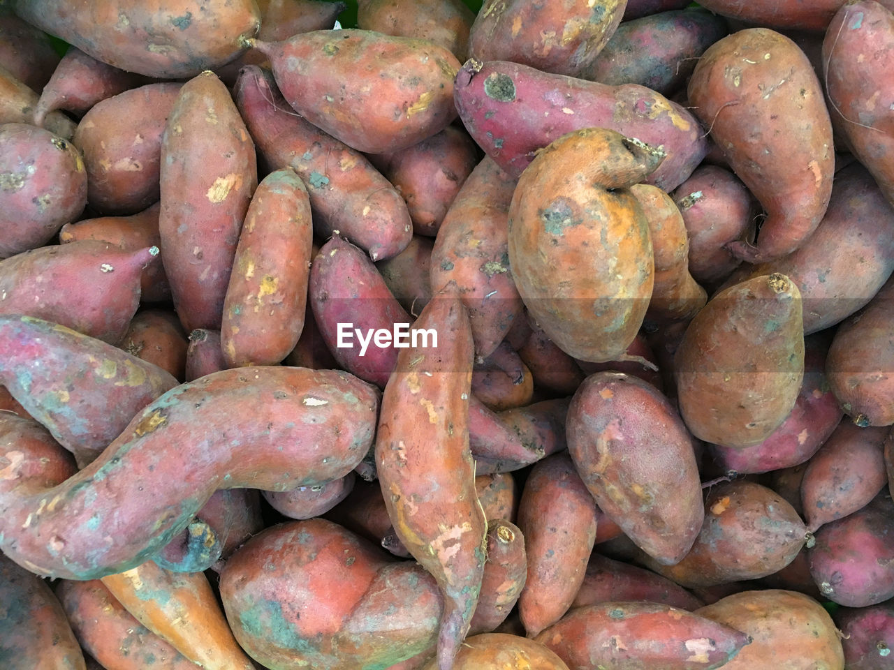 Full frame shot of sweet potatoes