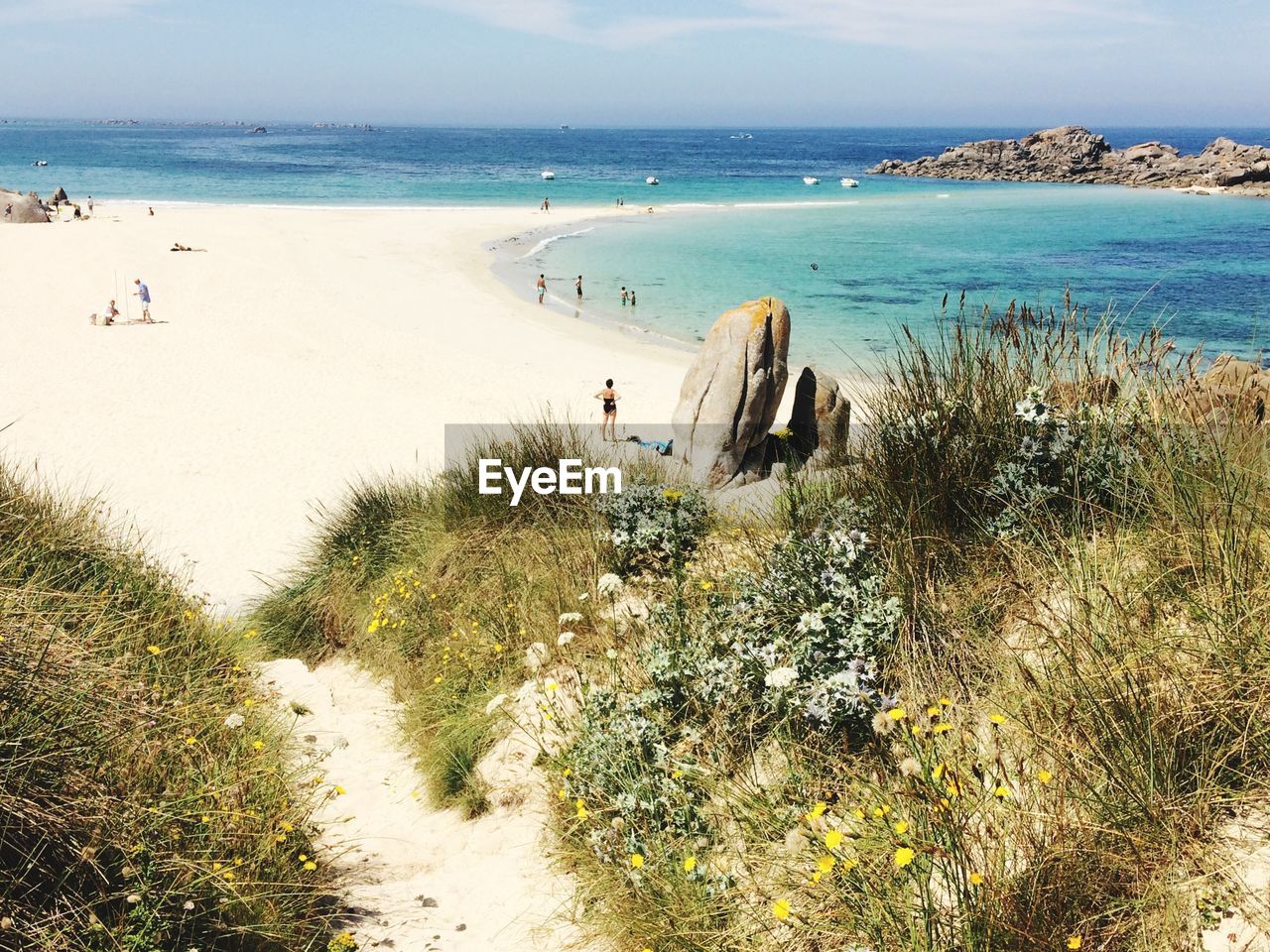 Scenic view of beach against sky