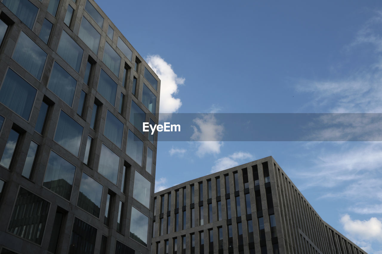 Low angle view of modern building against sky