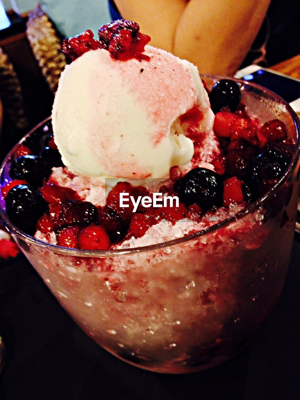 Close-up of strawberry ice cream