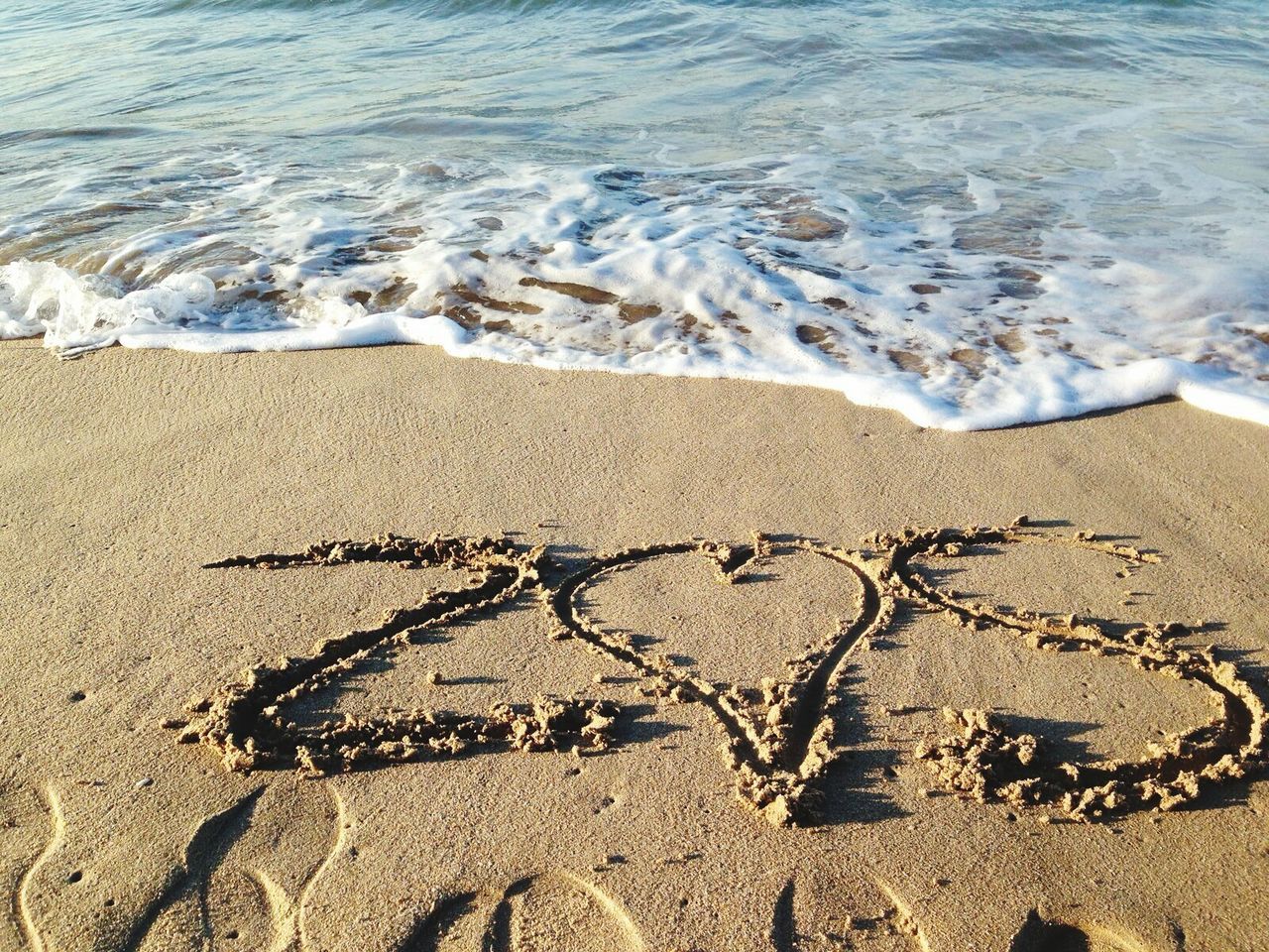 Romantic drawing on beach