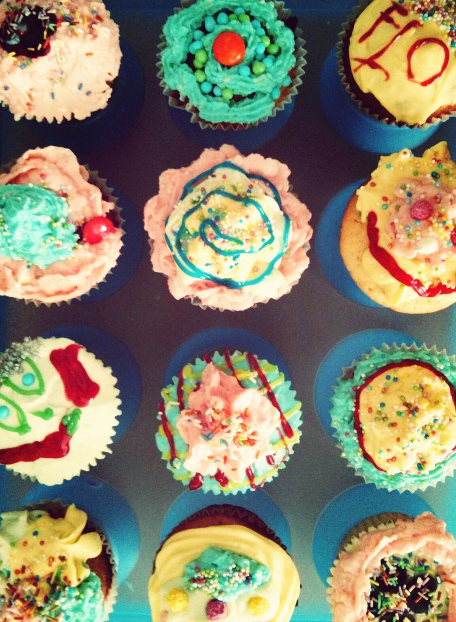 Full frame shot of various cupcakes
