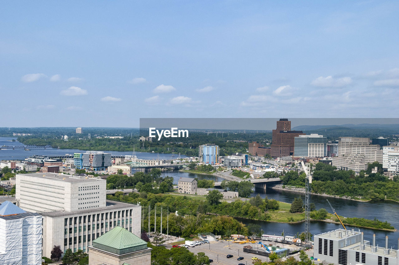 Bird's eye view of ottawa river looking north west direction.