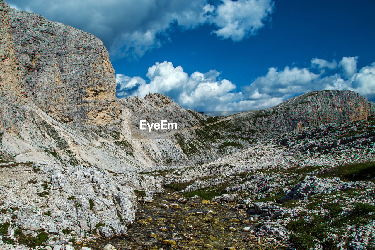 Italian dolomite alps panorama landscape, trentino, south tyrol, italy