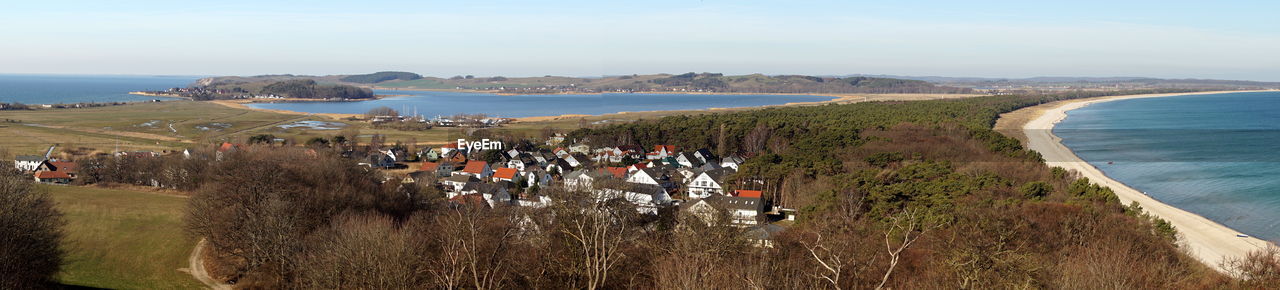High angle view of beach against sky