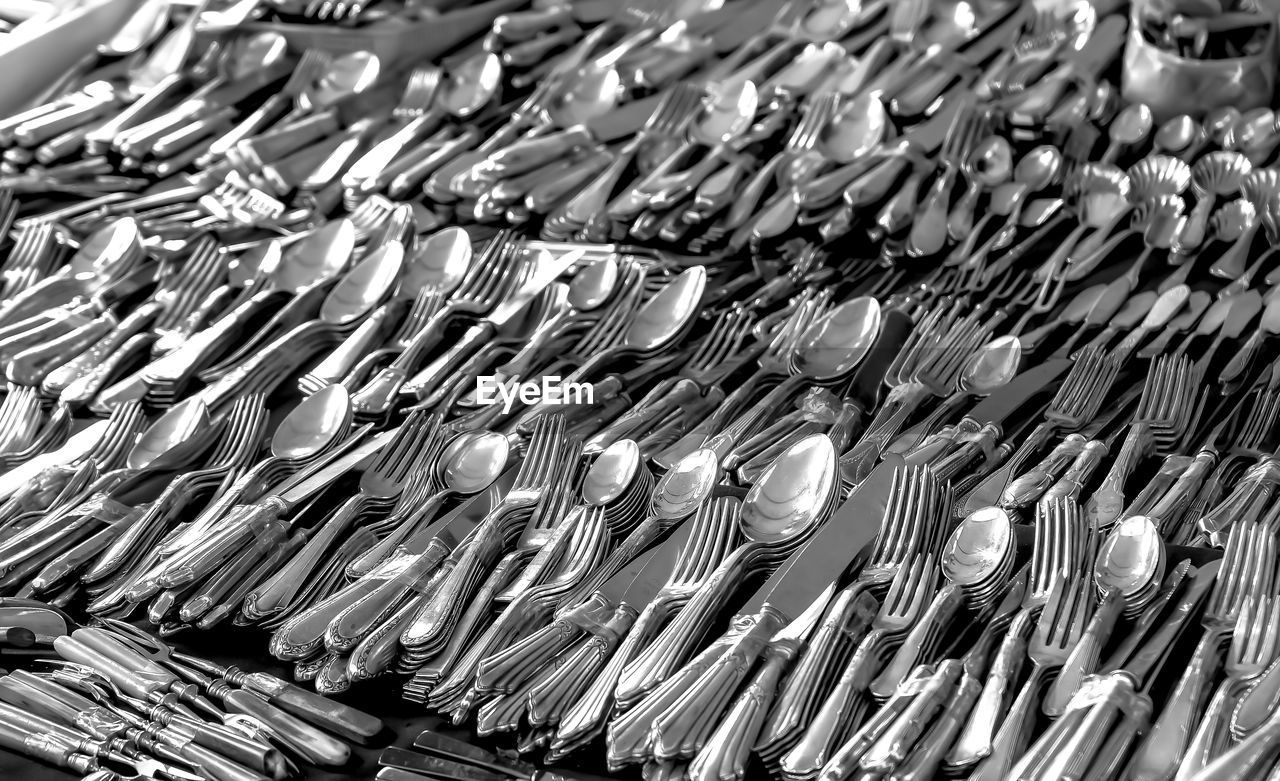 Full frame shot of cutlery 