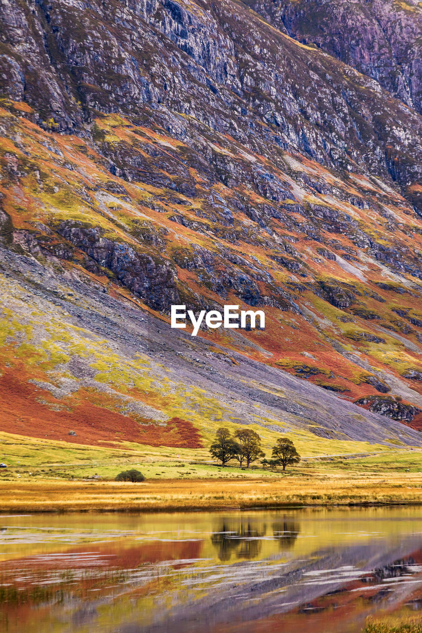 SCENIC VIEW OF LAKE AND MOUNTAINS