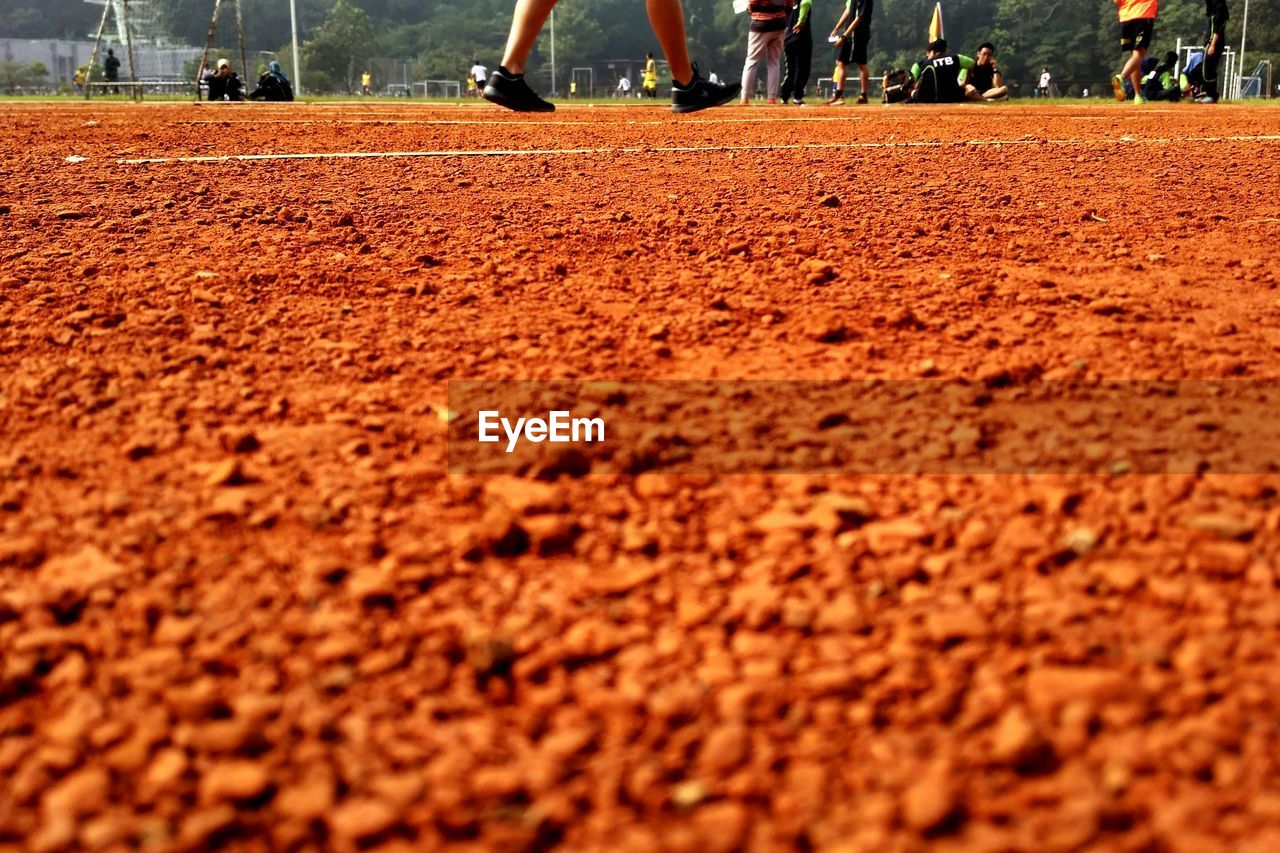 Close up of people on court