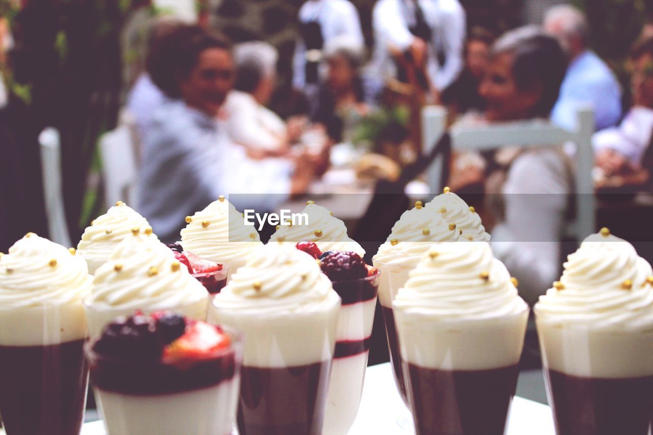 Close-up of dessert on table