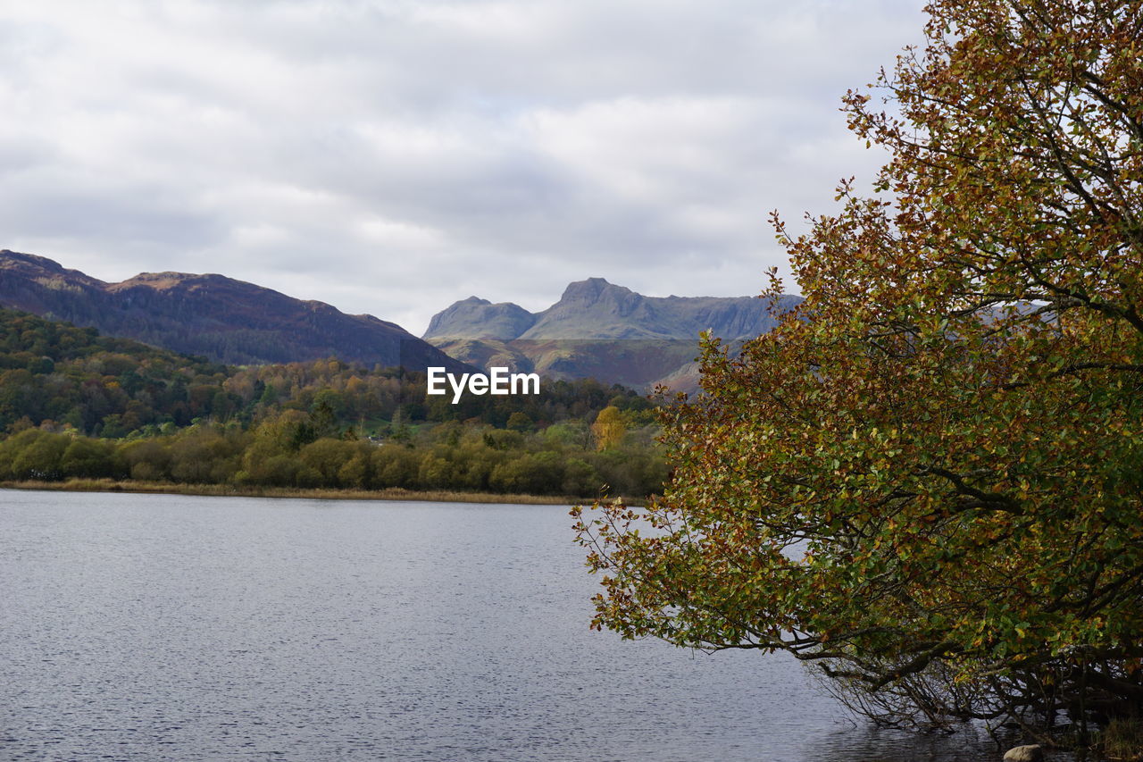 SCENIC VIEW OF LAKE AGAINST SKY DURING AUTUMN