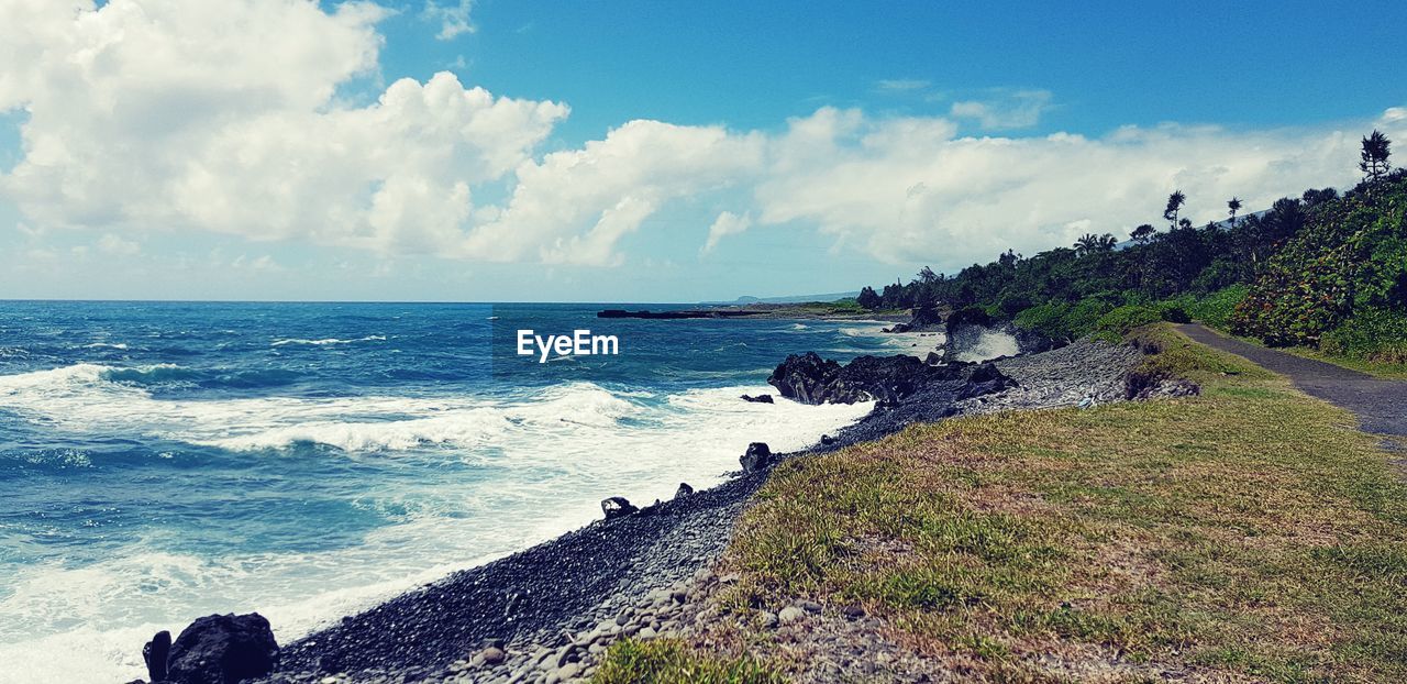 Panoramic view of sea against sky