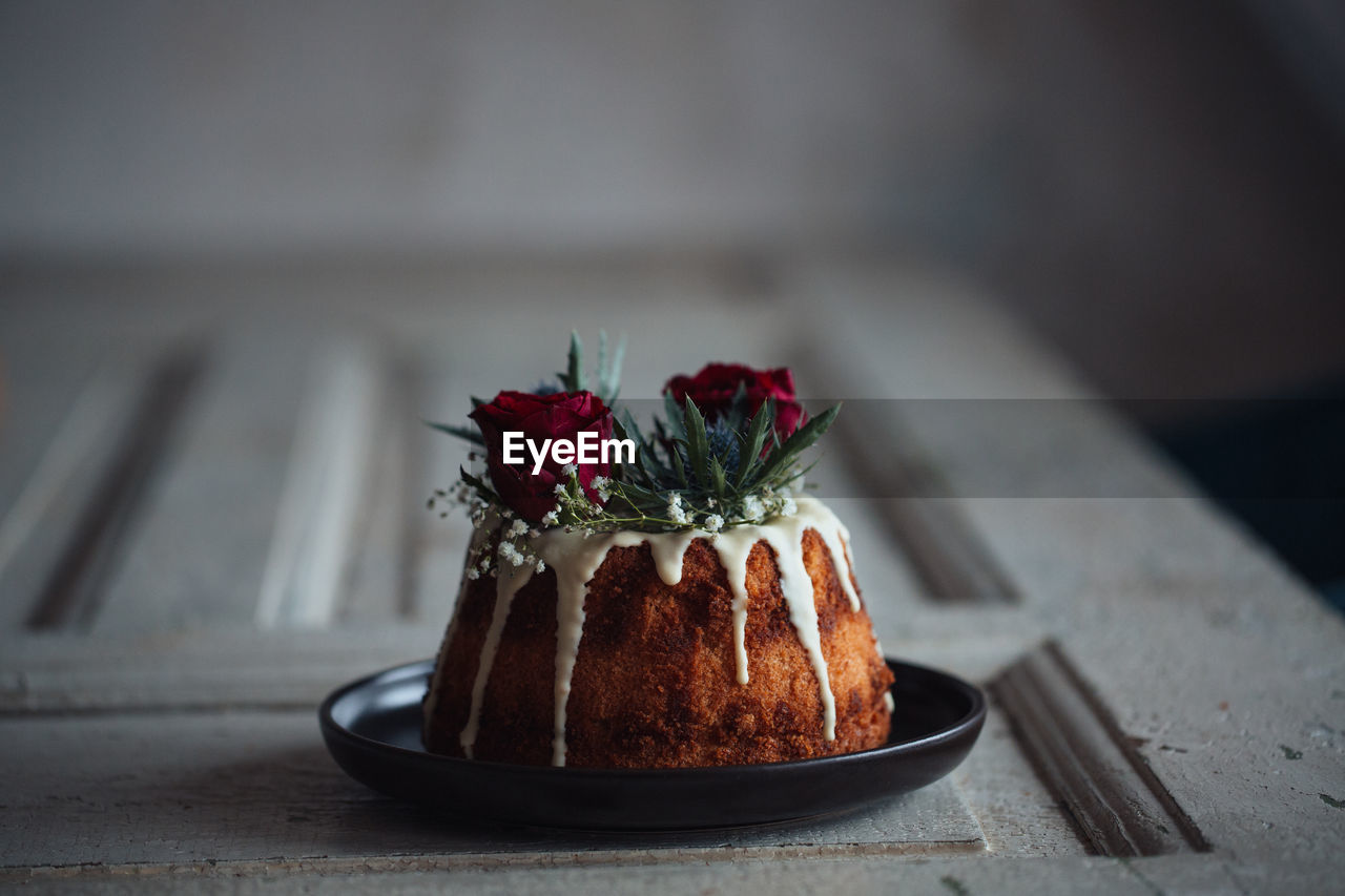 Close-up of cake on table