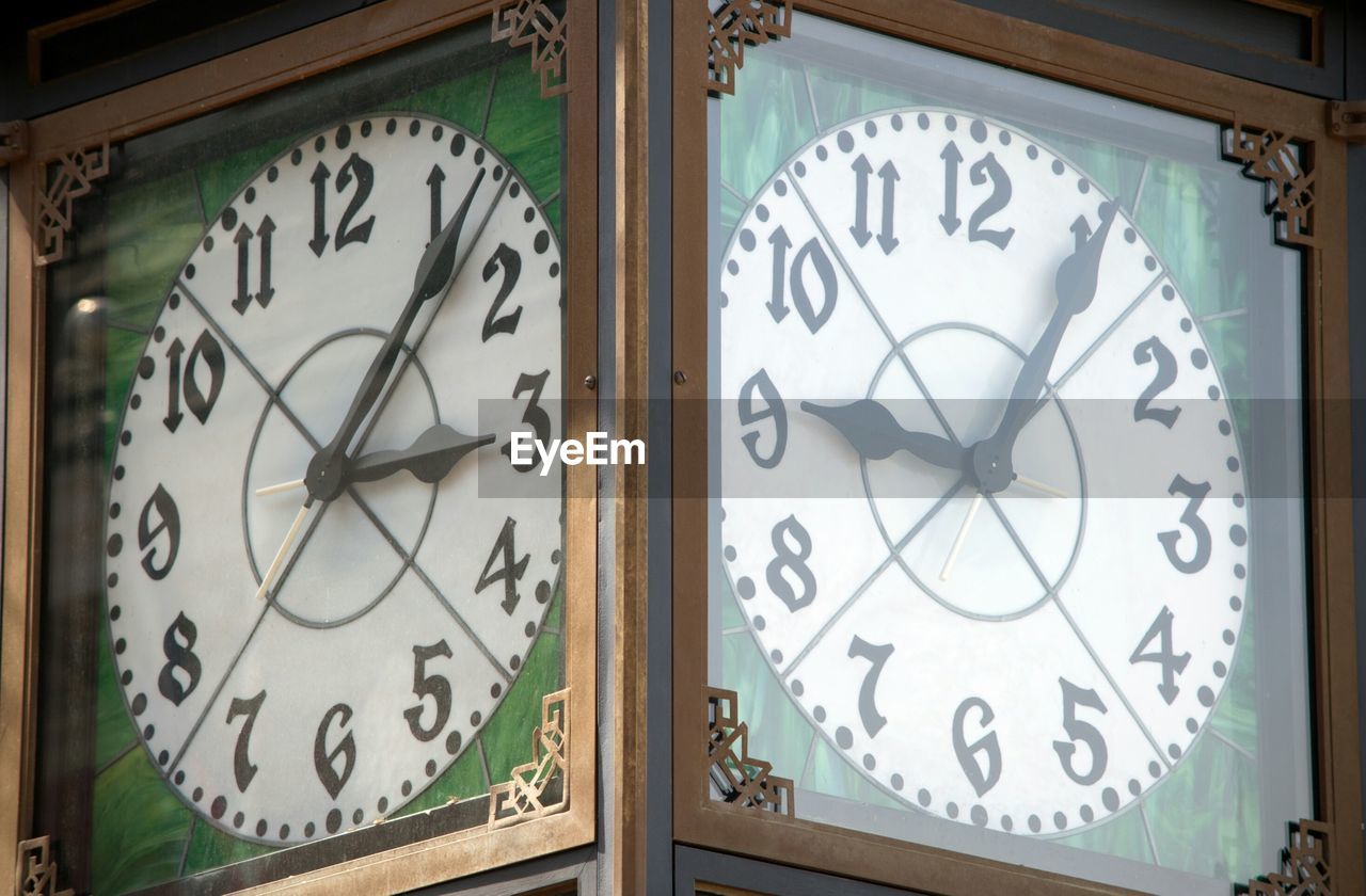 Close-up of clocks