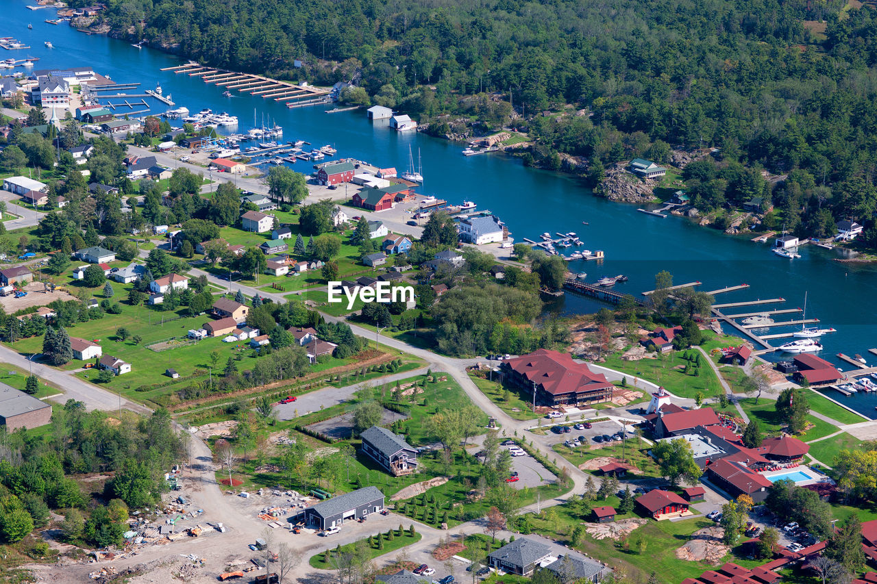 HIGH ANGLE VIEW OF RESIDENTIAL DISTRICT