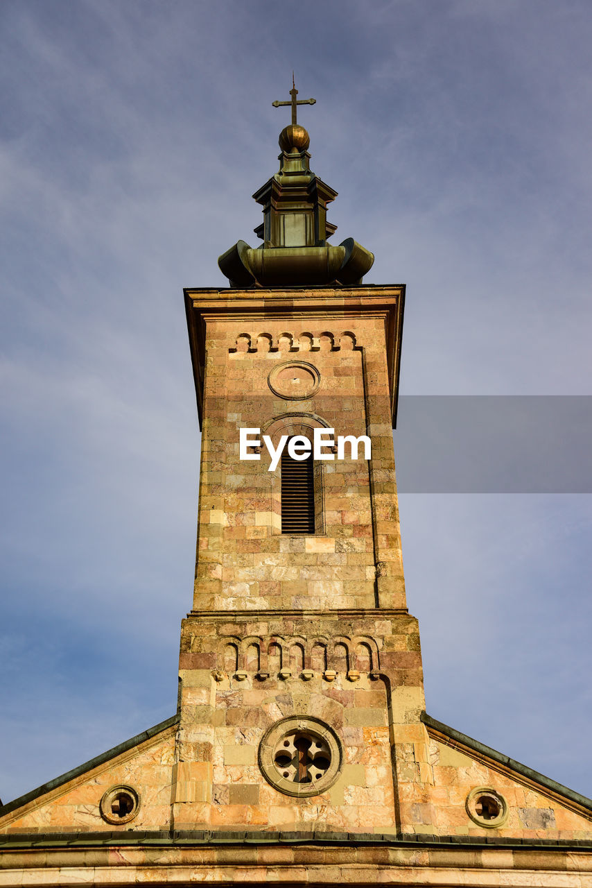 Low angle view of church against sky