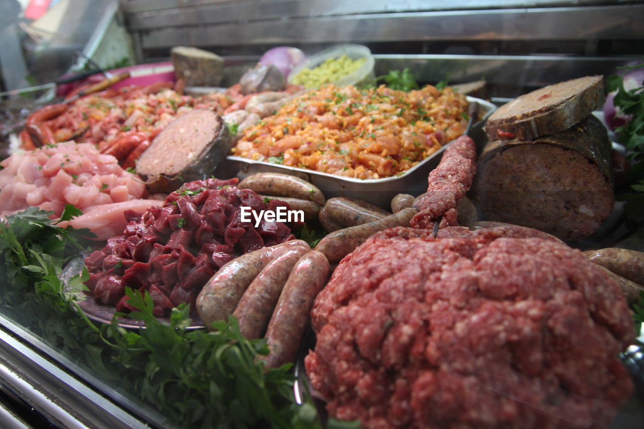 Close-up of food for sale in market