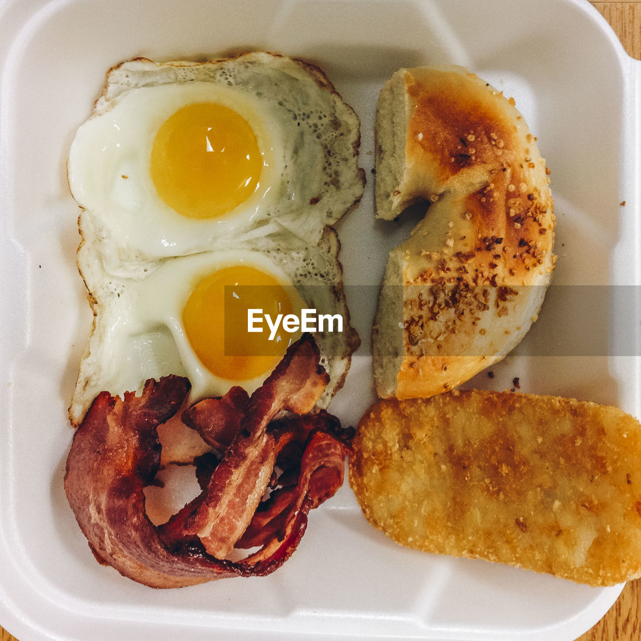 Close-up of breakfast served in plate