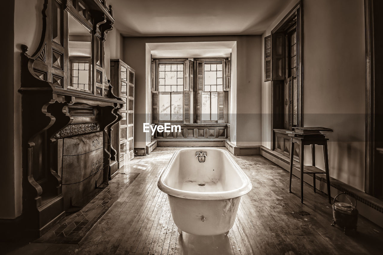 Free standing bathtub in abandoned home