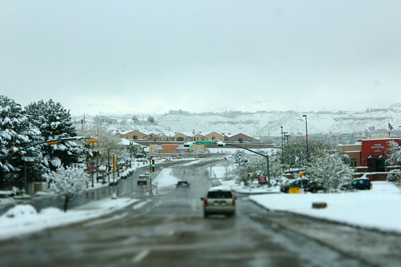 VIEW OF SNOW COVERED ROAD