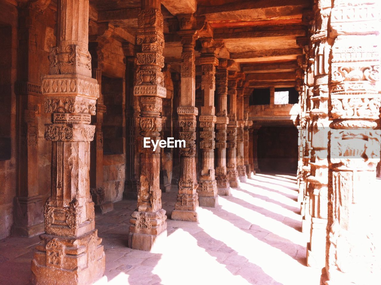 Architectural columns of historic temple