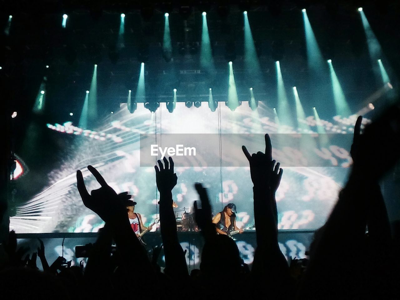 SILHOUETTE OF PEOPLE AT MUSIC CONCERT