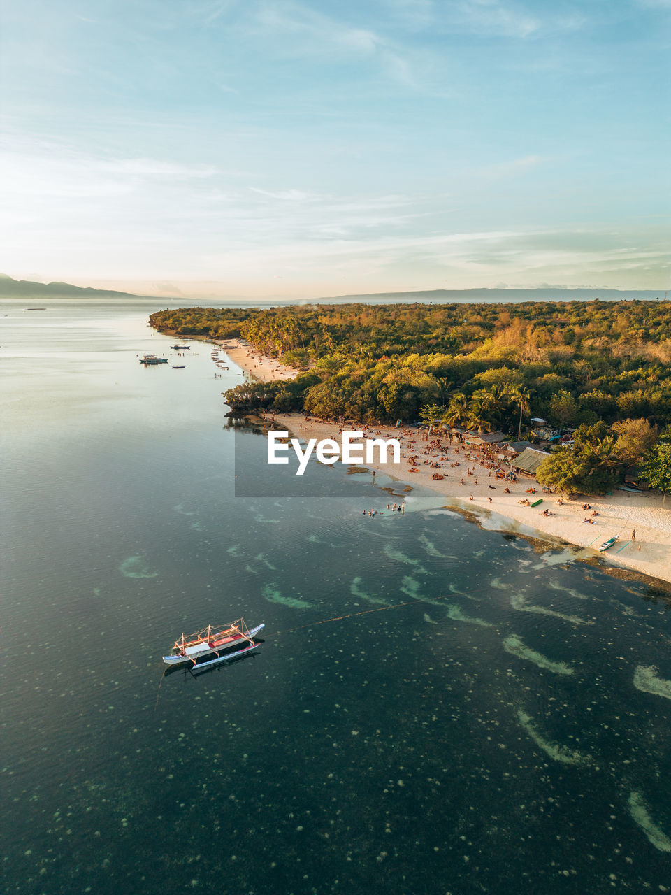 high angle view of boats in sea