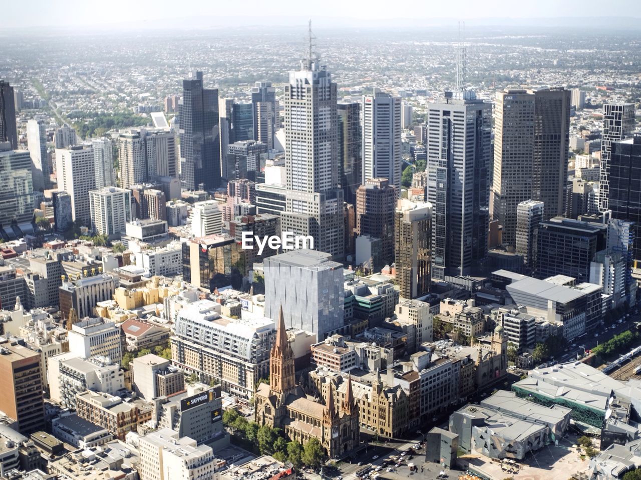 Aerial view of melbourne city