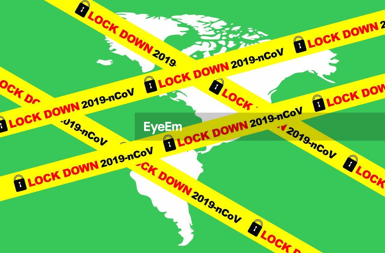 lockdown concept coronavirus Covis-19 Communication Green Color No People Yellow Warning Sign Sign Backgrounds Full Frame Creativity Group Of Objects Direction Technology Choice Connection Abstract Multi Colored Studio Shot Industry Vibrant Color Global Communications Responsibility Excess Lockdown Coronavirus