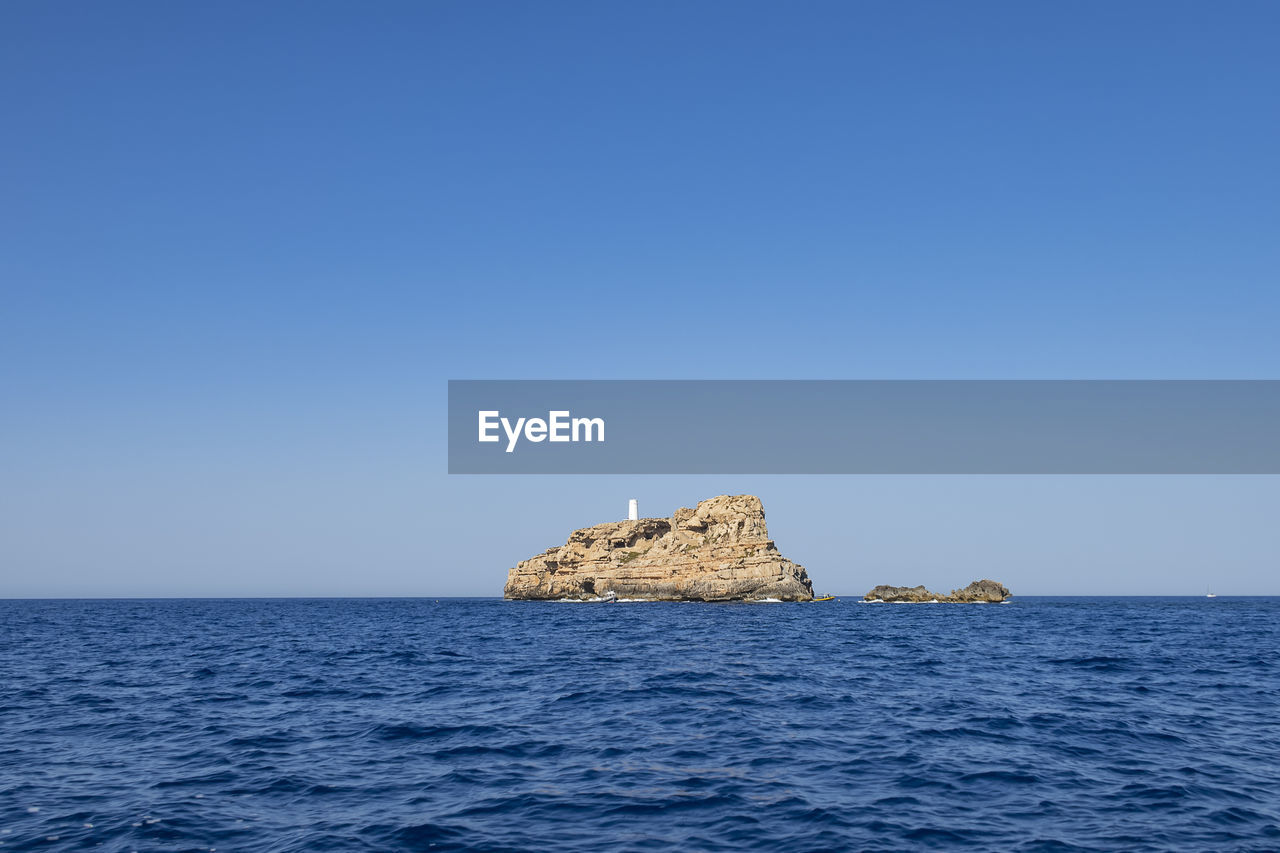 The rocky coastline of el toro marine reserve in mallorca, spain