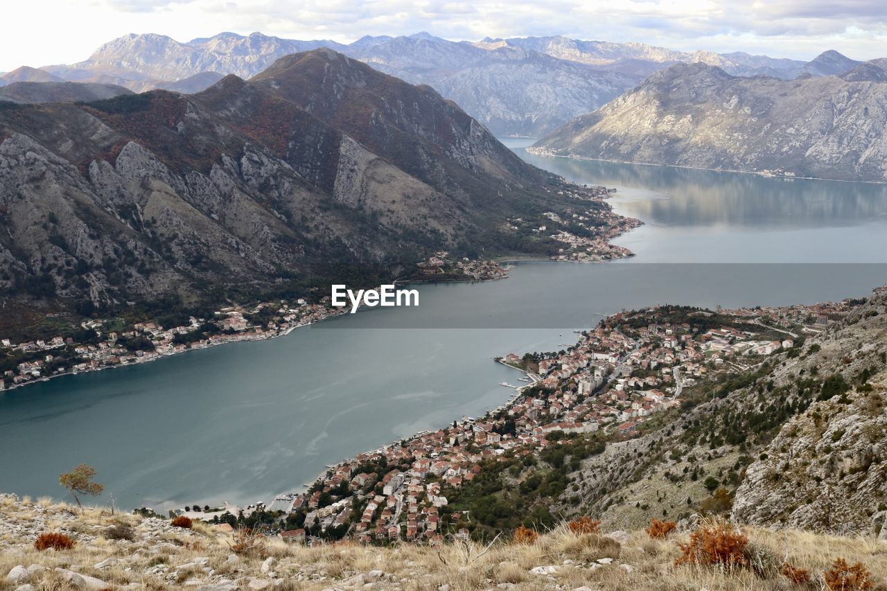 Scenic view of lake and mountains