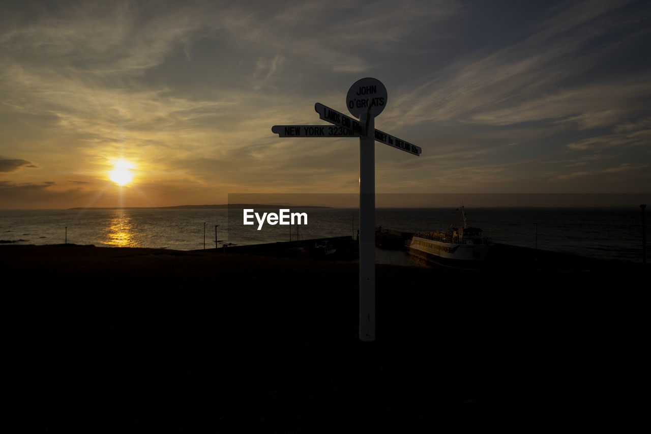 SCENIC VIEW OF BEACH AGAINST SKY AT SUNSET