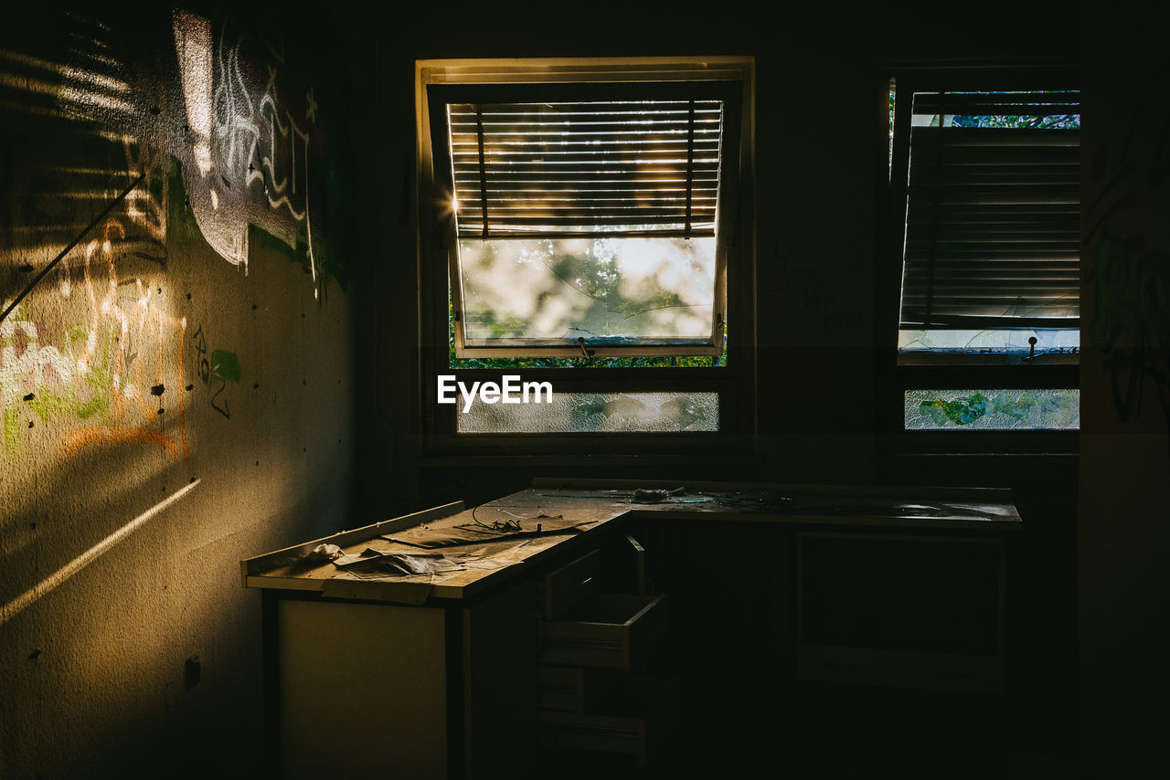 Interior of abandoned house