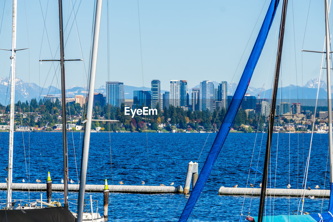 Bellevue, washington skyline across the water.