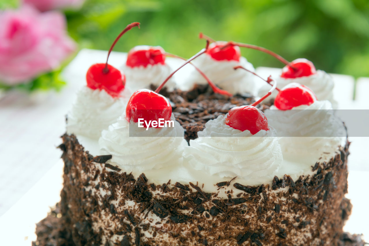 Close-up of cake on table