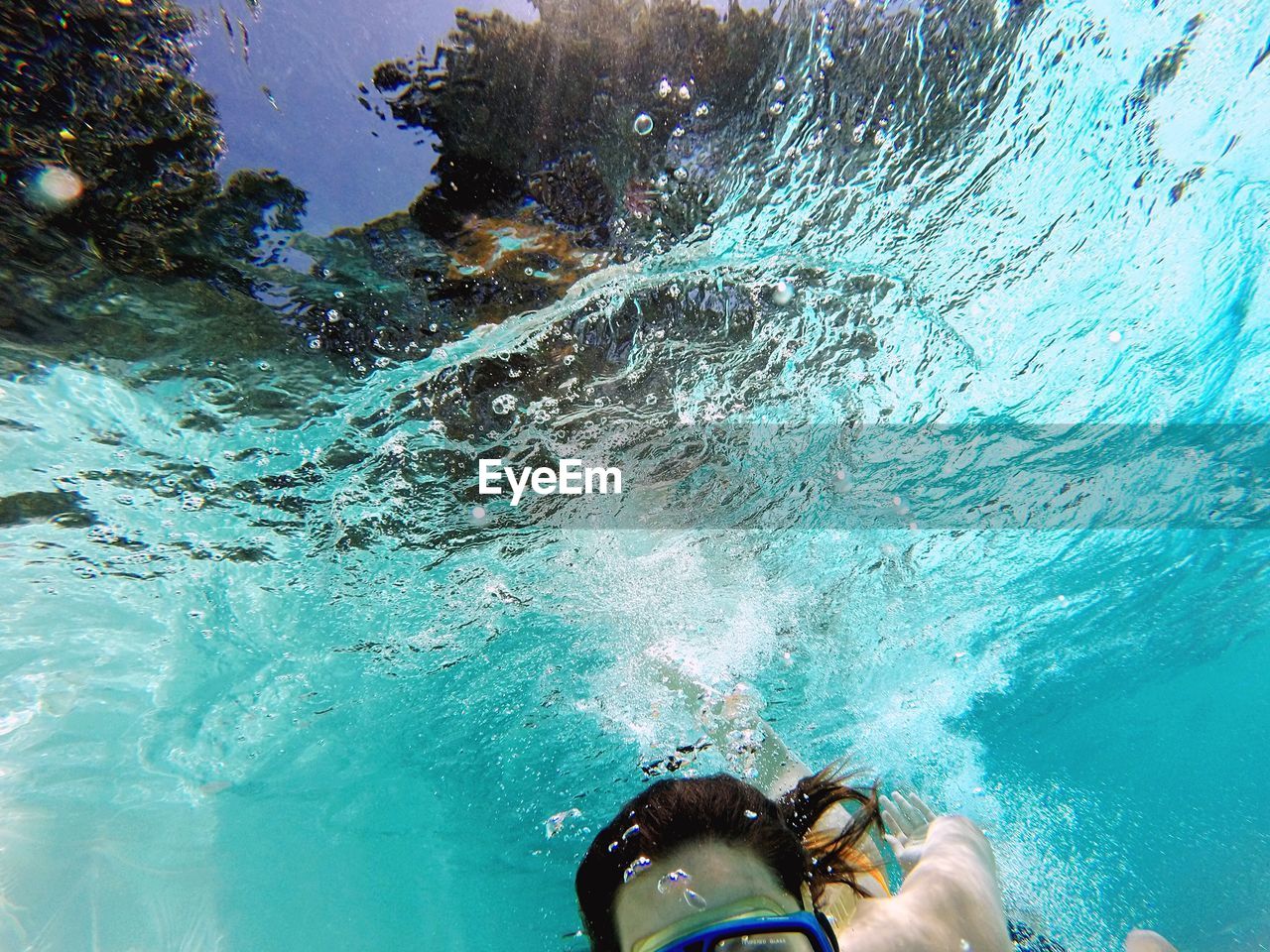 Person swimming in water