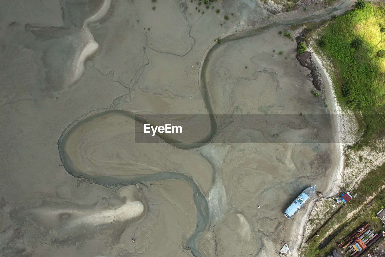 High angle view of beach