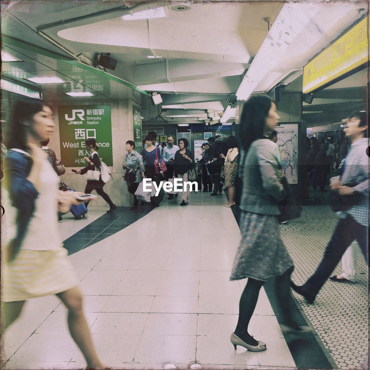 Crowd at subway station