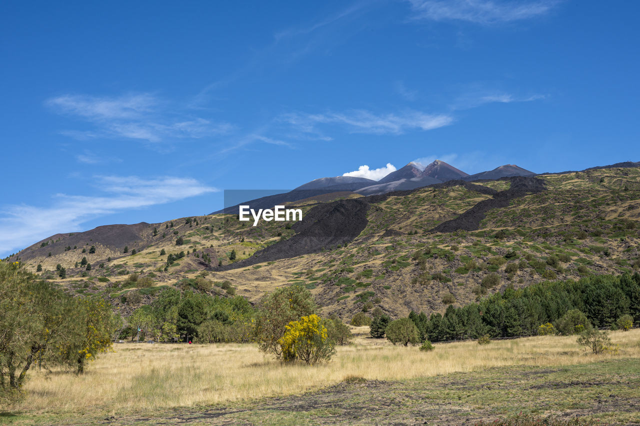 The summit of the etna volcano with the summit craters