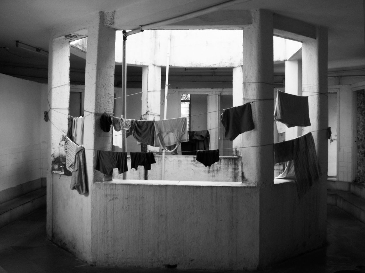 Clothes drying in building