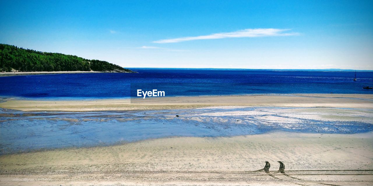 Scenic view of beach against sky