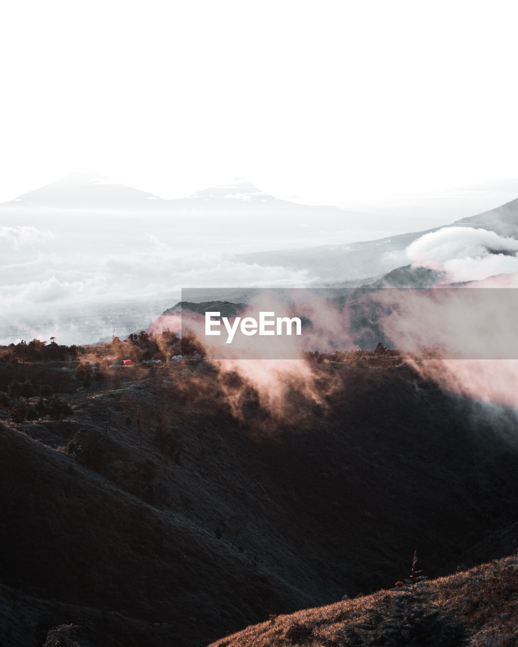 Scenic view of mountain range against sky