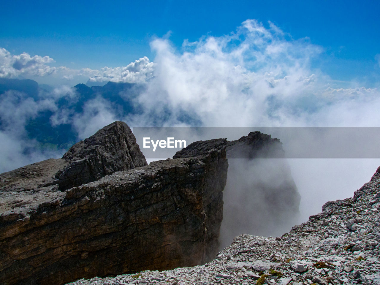 Scenic view of dolomitic mountain against sky