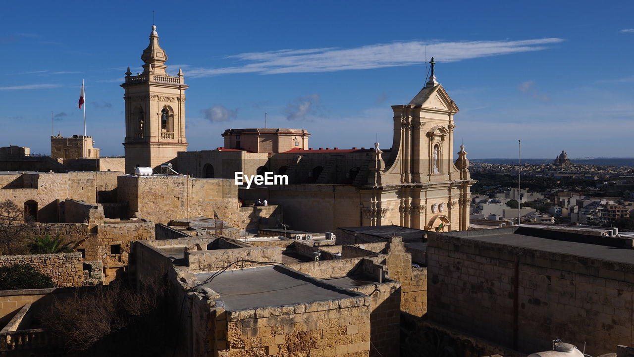 Low angle cittadella at gozo island, malta