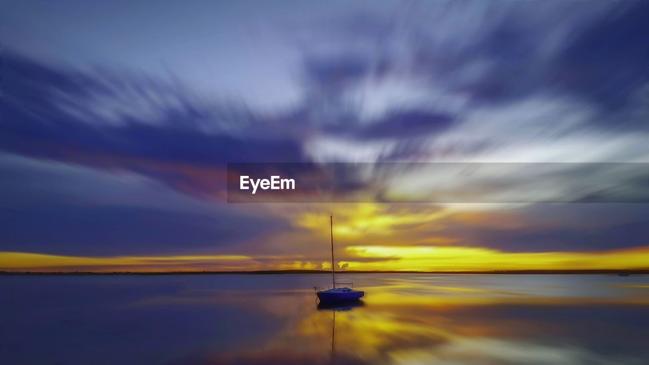 Dramatic sky over calm sea