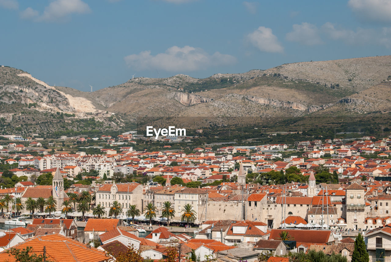 HIGH ANGLE SHOT OF TOWNSCAPE
